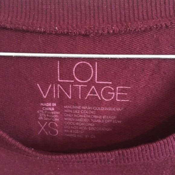 Lol vintage maroon champagne graphic sweatshirt - Picture 3 of 5